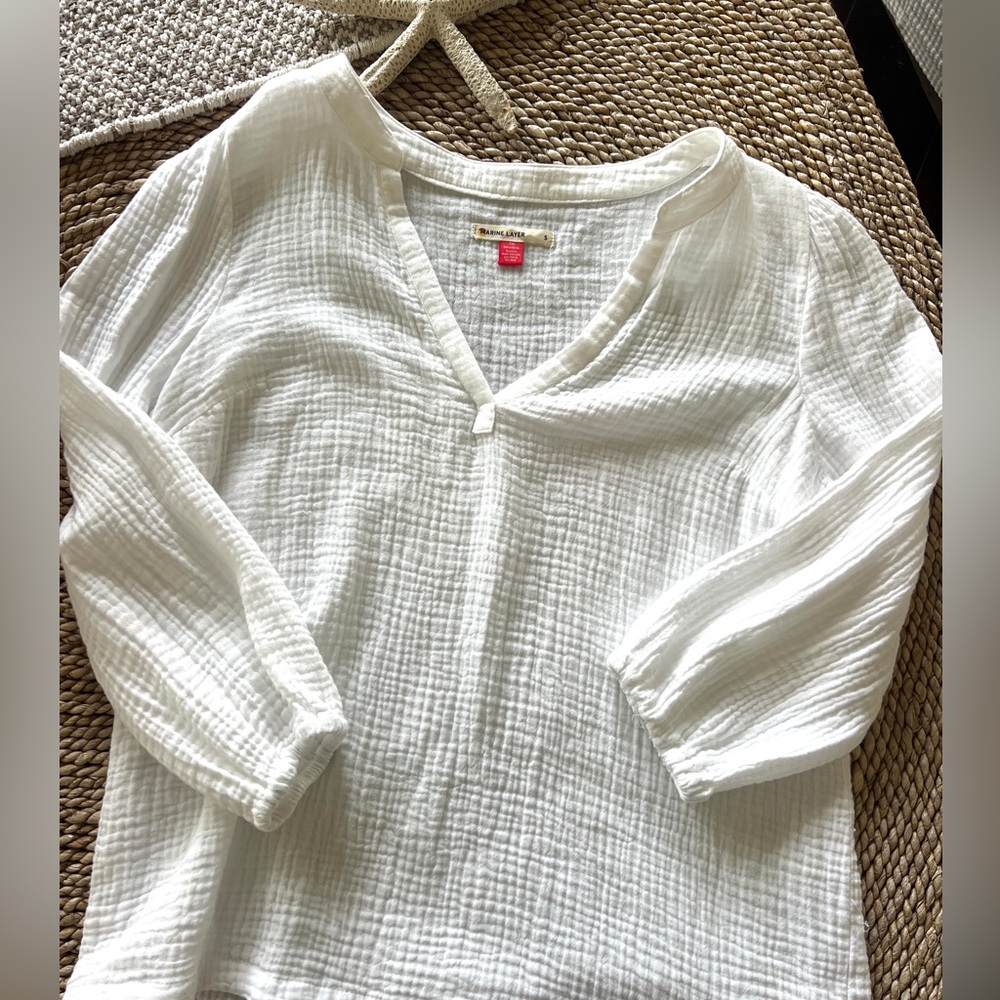 Marine Layer Jamie Banded Collar Top